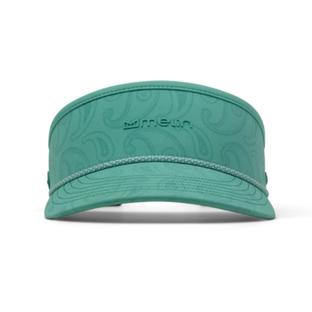 Melin Coast Links Hydro Performance Visor Mens Teal Green Paisley Golf Hat NEW